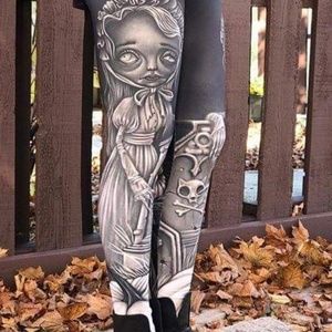 BattyKat leggings w/Scotty Munster Artwork